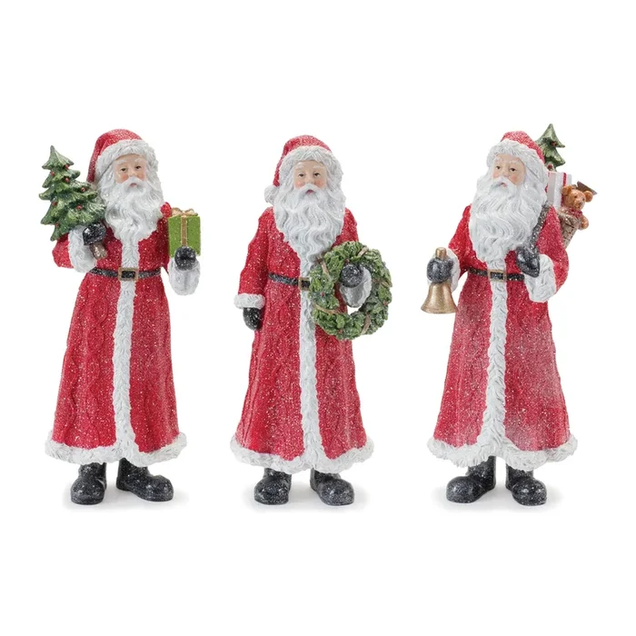 Santa Claus Set of 3 for Christmas and Winter Accents