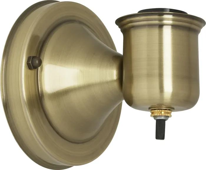 SATCO/NUVO 1-5/8 Inch Wired Wall Bracket With Bottom Turn Knob Switch Antique Brass Finish Includes Hardware 60W Maximum (90-1407)