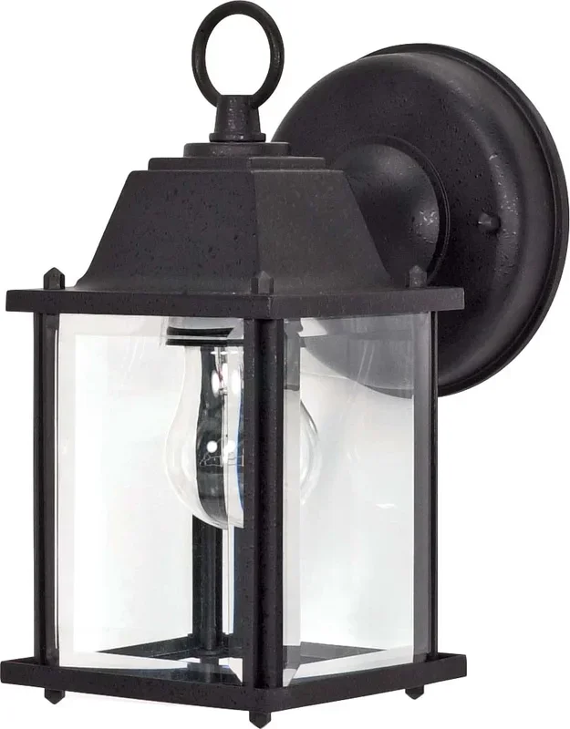 SATCO/NUVO 1-Light 9 Inch Wall Lantern Cube Lantern With Clear Beveled Glass (60-638)