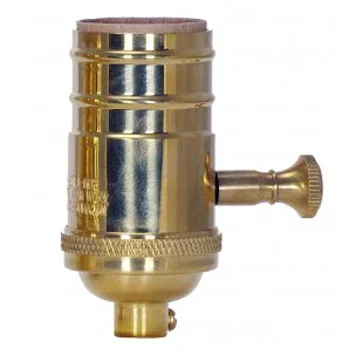 SATCO/NUVO 150W Full Range Turn Knob Dimmer Socket With Removable Knob 1/8 IPS 4 Piece Stamped Solid Brass Unfinished 150W 120V (80-1320)
