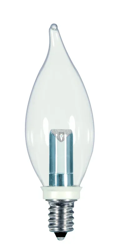 SATCO/NUVO 1W CFC/LED/120V/CD 1W LED CA8 Clear 2700K Candelabra Base 120V (S9153)