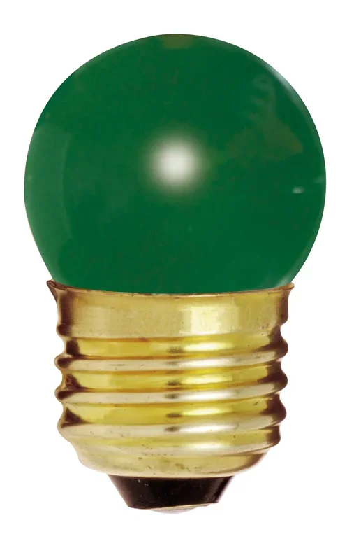 SATCO/NUVO 7 1/2S11/G 7.5W S11 Incandescent Ceramic Green 2500 Hours Medium Base 120V (S4509)