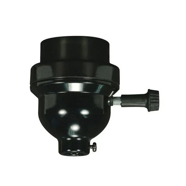 SATCO/NUVO On-Off Turn Knob Smooth Phenolic 3 Piece 1/8 IP Cap With Set Screw 2-1/4 Inch Height 1-1/2 Inch Diameter 660W 250V (80-2062)