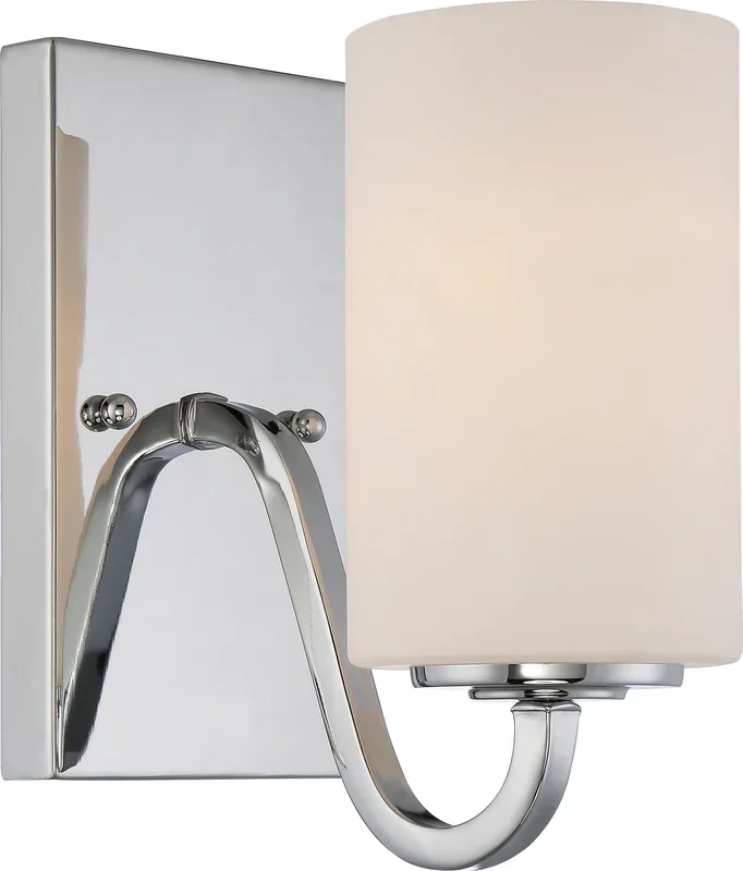 SATCO/NUVO Willow 1-Light Vanity Fixture With White Glass (60-5801)