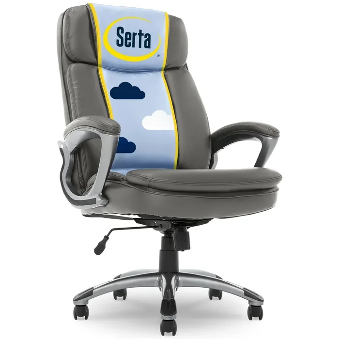 Serta Fairbanks Big and Tall High Back Executive Office Chair, Ergonomic Gaming Computer Chair with Layered Body Pillows, Contou