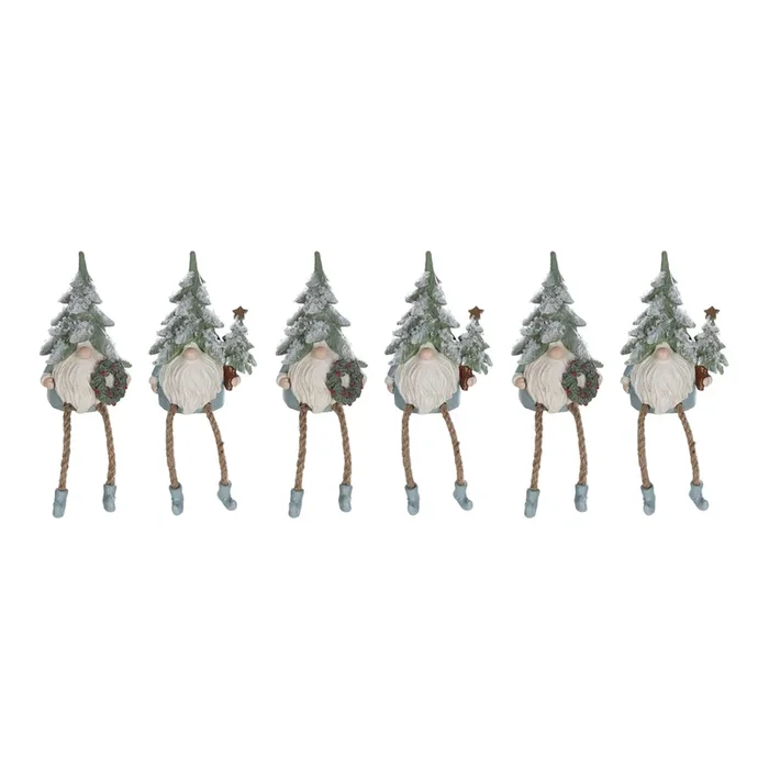 Set of 6 Gnome Decorations for Christmas Décor and Holiday Home Styling