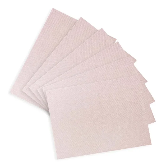 Set of 6 Harrington Blush Pink Woven Vinyl Placemats, 13×18