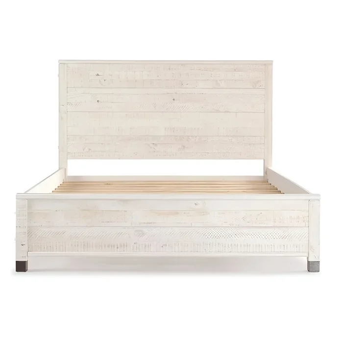Solid Wood Platform Bed Frame with Headboard for Modern Bedroom Decor