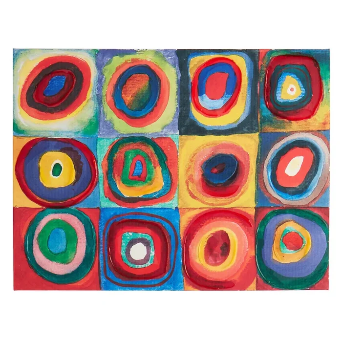 Squares with Concentric Circles Canvas Wall Art, 28×21