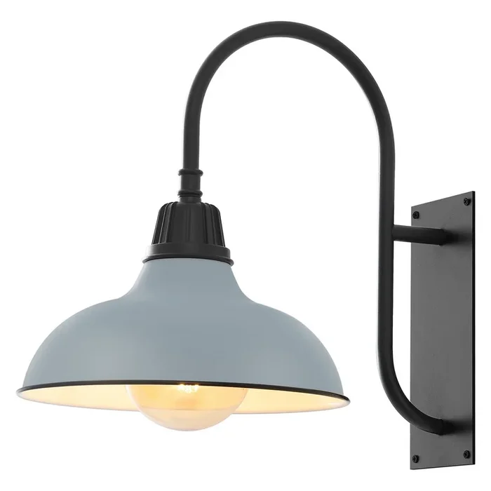 Stanley 12.25″ 1-Light Farmhouse Industrial Indoor/Outdoor Iron LED Gooseneck Arm Outdoor Sconce