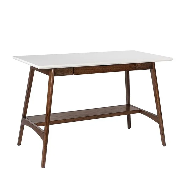 Starlight Canyon Home White Office Table – 24 Inch Minimalist Desk with MDF Top and Shelf