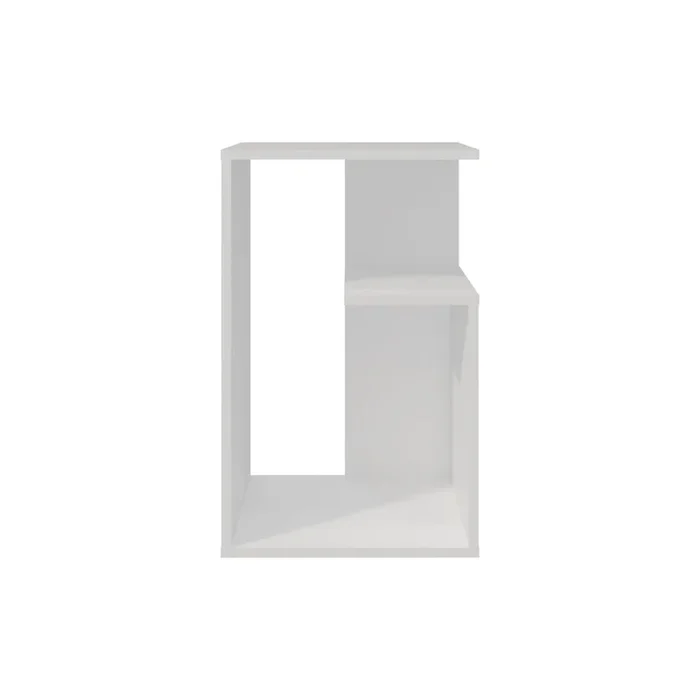 Stebbins Side Table, 2 Shelves, White