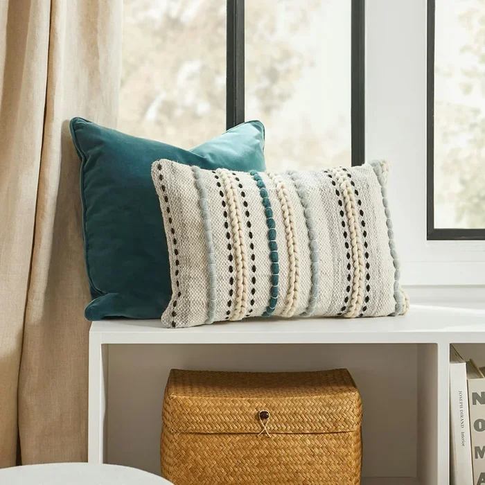 Stitch Pillow – Aqua