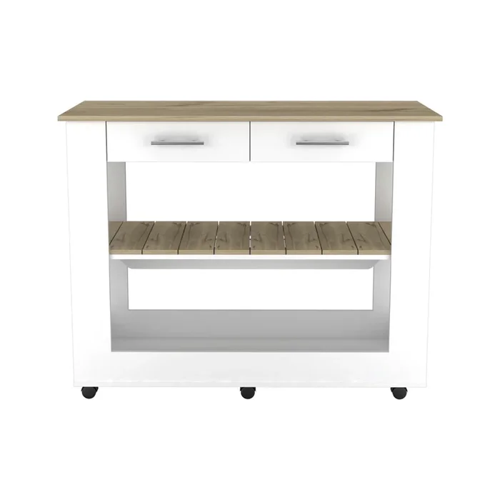Streamdale Cala Kitchen Island 46″ with Casters and Drawers