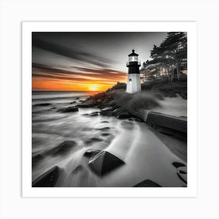 Sunset At The Lighthouse 11 Art Print by Noctarius