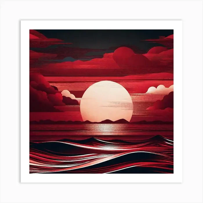 Sunset Over The Ocean 55 Art Print by Noctarius