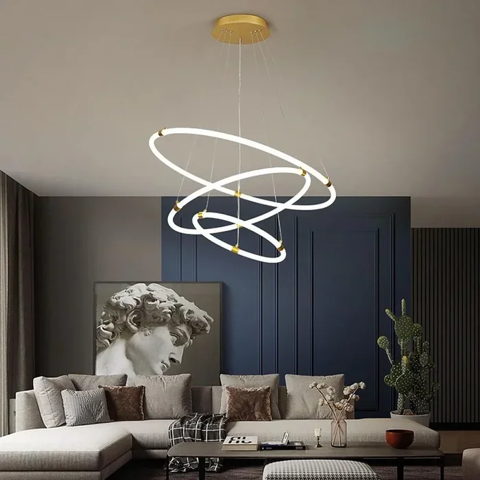 Surround Circle LED Chandelier: 2/3-Light, 4000K, Acrylic