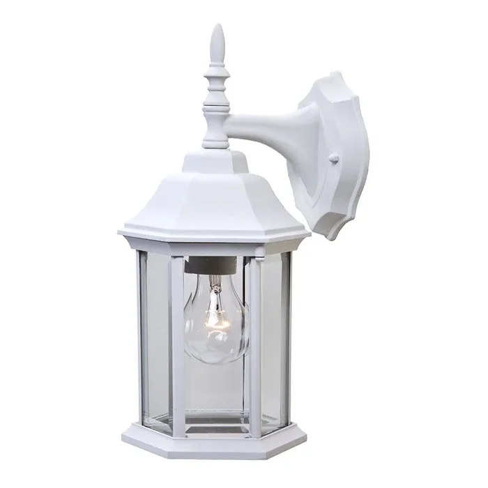 Swing Arm Wall Lamp with Clear Glass Shade – Wall-Mounted Fixture for Bedside or Hallway
