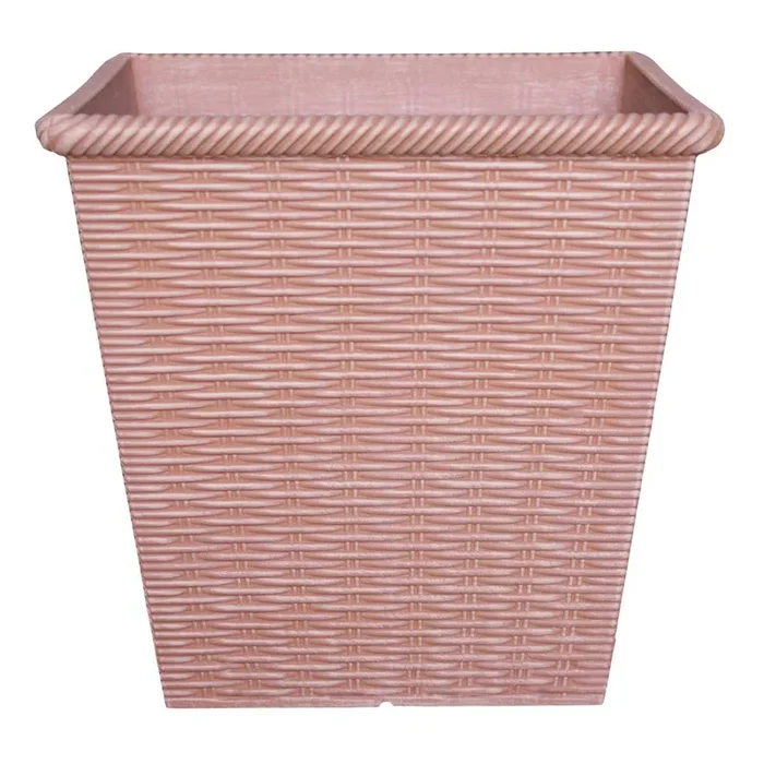Terracotta Woven Square Outdoor Planter, Small