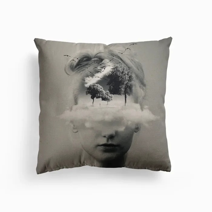 The Mind Canvas Cushion by Caterina Lo Cicero