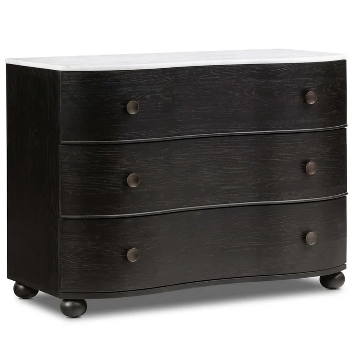 Tiago Marble Chest, Distressed Black by Four Hands