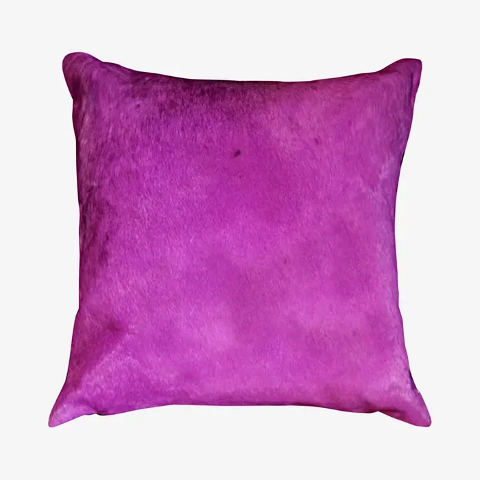 Torino Cowhide Square Pillow – Fuchsia by Natural