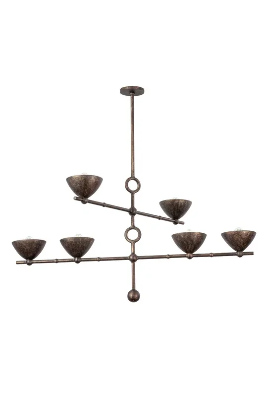 Troy Lighting – F2339-BPG – Six Light Chandelier – Vishal – Black Patina Gold – F2339BPG
