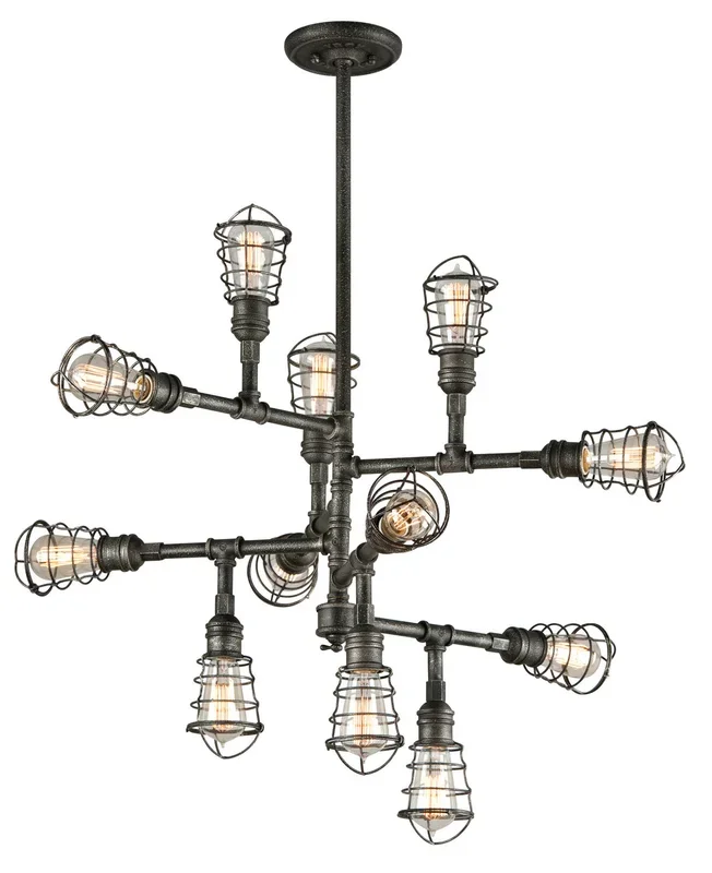 Troy Lighting – F3817 – 12 Light Chandelier – Conduit – Old Silver – F3817