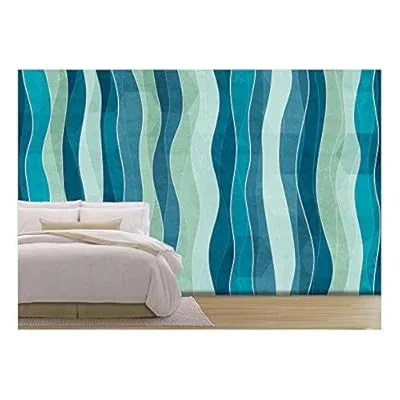 Vector – Abstract Wave Seamless Pattern with Grunge Effect – Removable Wall Mural | Self-Adhesive Large Wallpaper – 100×144 inches