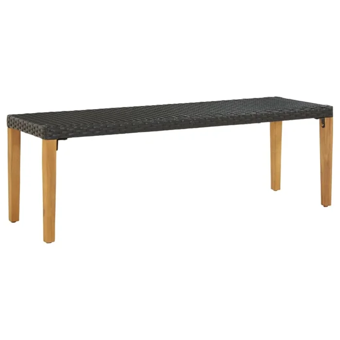 vidaXL Garden Bench 31.5″ Poly Rattan Black