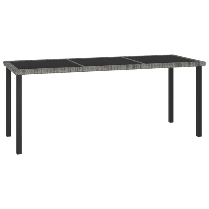 vidaXL Patio Dining Table Gray 70.9″x27.6″x28.7″ Poly Rattan