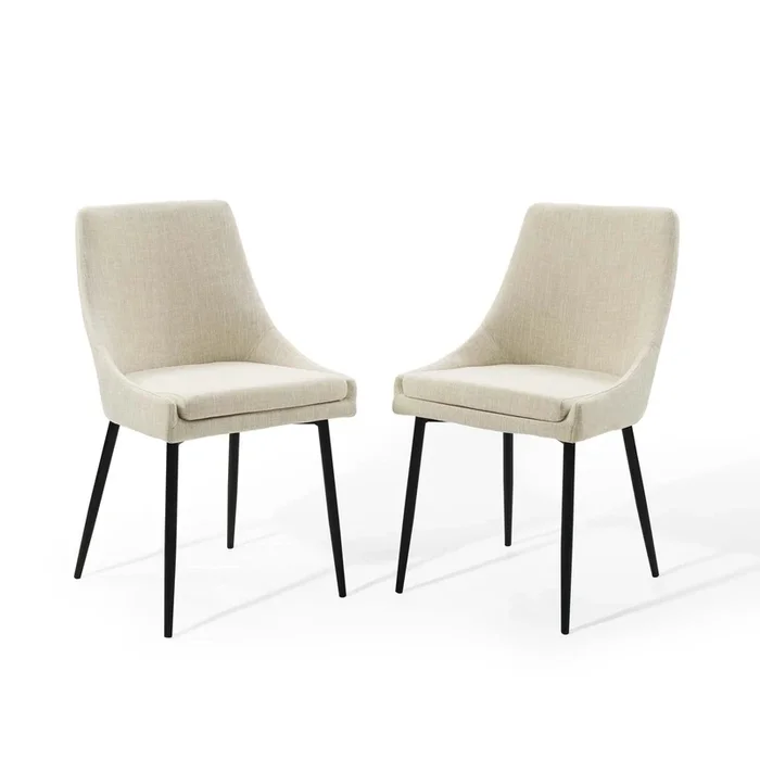 Viscount Upholstered Fabric Dining Chairs – Set of 2