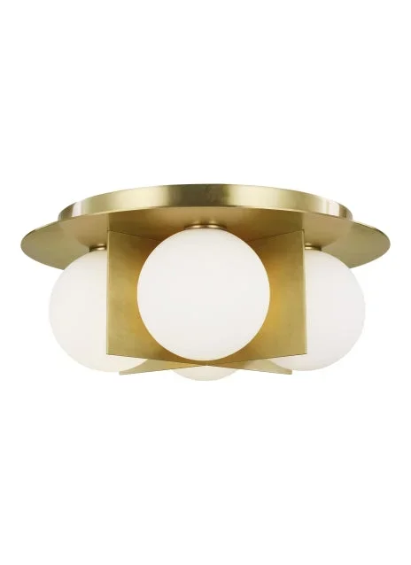 Visual Comfort Modern – 700FMOBLR-LED930 – LED Flush Mount – Orbel – Aged Brass – 700FMOBLRLED930