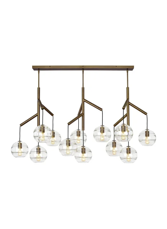 Visual Comfort Modern – 700SDNMPL3CR – 12 Light Chandelier – Sedona – Aged Brass – 700SDNMPL3CR