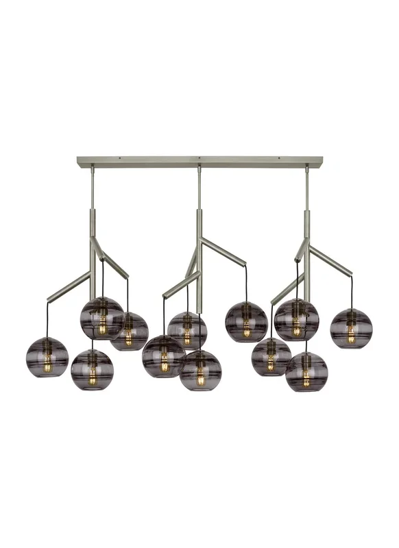 Visual Comfort Modern – 700SDNMPL3KS – 12 Light Chandelier – Sedona – Satin Nickel – 700SDNMPL3KS