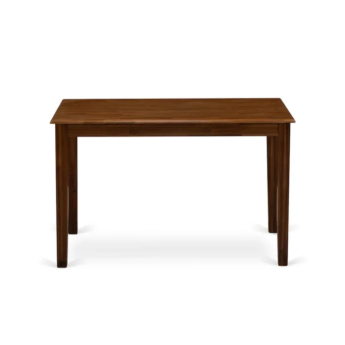 Walnut Rectangular Table Top Surface and Asian Wood Modern Rectangular Dining Table 4 Legs – Walnut Finish