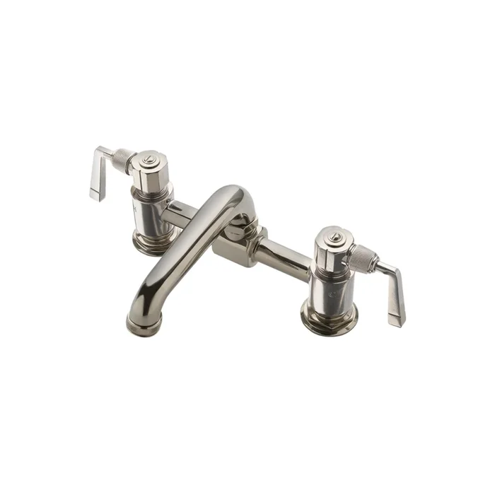 Waterworks RW Atlas Bridge Two Hole Deck Mounted Lavatory Faucet in Dark Brass