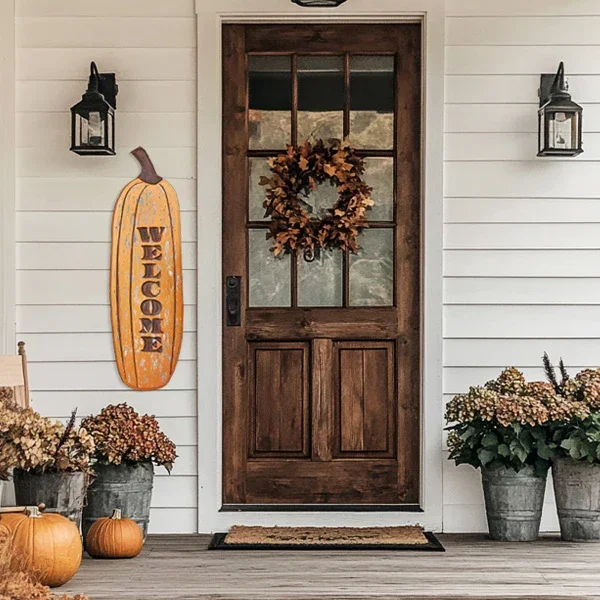Welcome Pumpkin Porch Outdoor Sign – Decor Steals