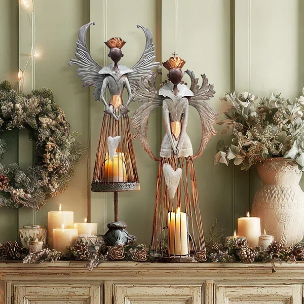 Whimsical Metal Christmas Angels, Set of Two – Decor Steals