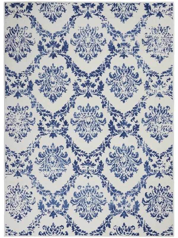Whimsicle WHS01 Ivory/Navy 5′ x 7′ Rug