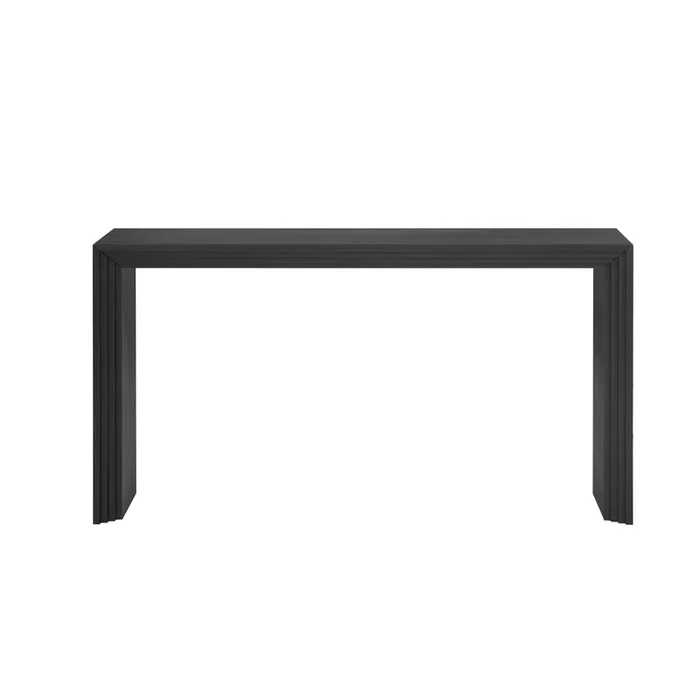 Whisen Modern Paulownia Solid Wood Veneer Console Table – Black