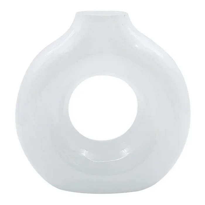 White Glass Vase, 6.7×7