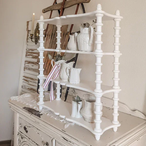 White Spindle Wood Shelf – Decor Steals