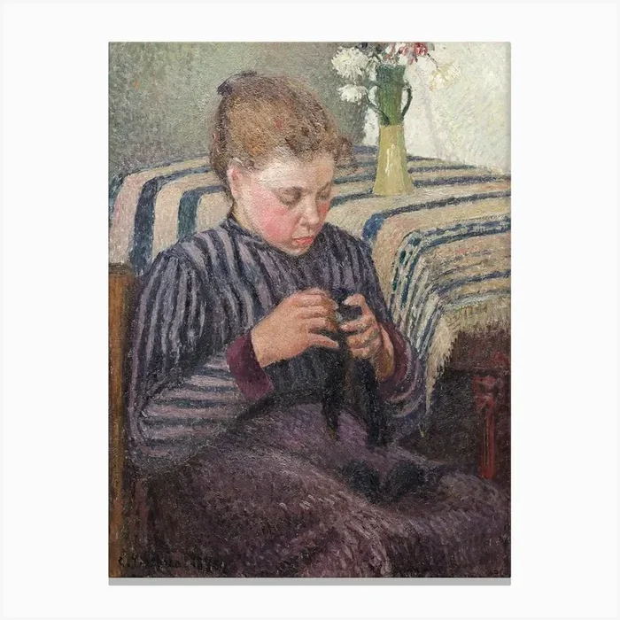 Woman Mending (1895), Camille Pissarro Canvas Print by Fy! Classic Art Prints and Posters