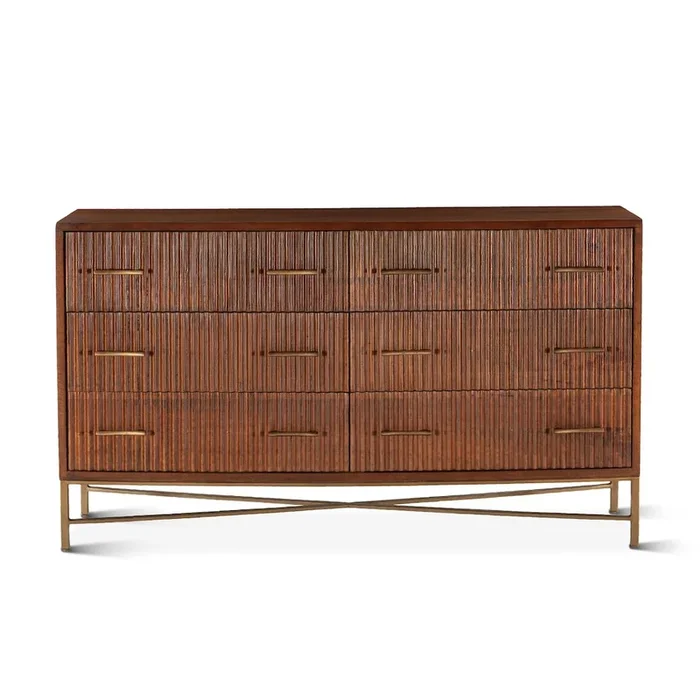 World Interiors Manhattan Retro Mid Century Wood Dresser