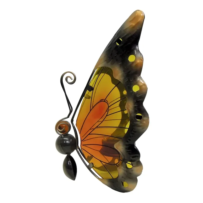 Yellow Butterfly Outdoor Solar Light, 9.8″