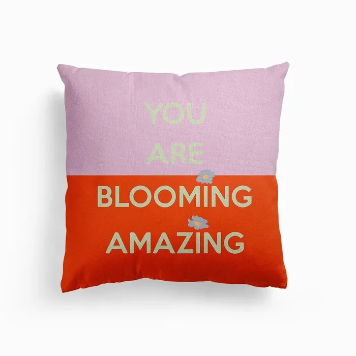 Youre Blooming Amazing Canvas Cushion by Liv Reid
