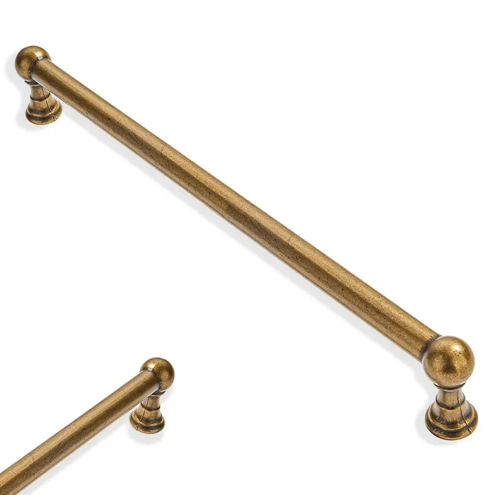 ZAUYX 2 Pack 10 Inch Hole Center Antique Brass Cabinet pulls Solid Heavy Duty Drawer Handles Dresser Handles Cabinet Handles Bat