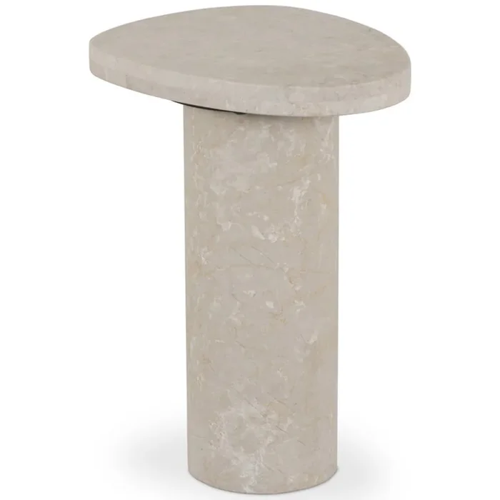 Zion End Table, Cream Marble by Four Hands