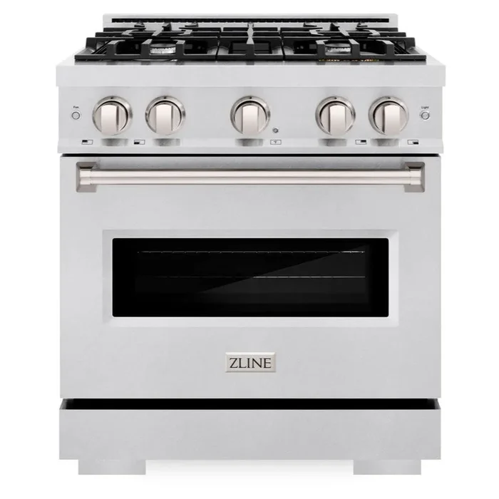 ZLINE 30″ 4.2 cu. ft. Classic Gas Range with 4 Burner Cooktop and Convection Gas Oven in Satin Stainless Steel, CGRS-30